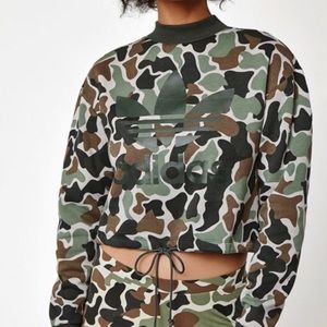 Adidas Camo Cropped Hoodie